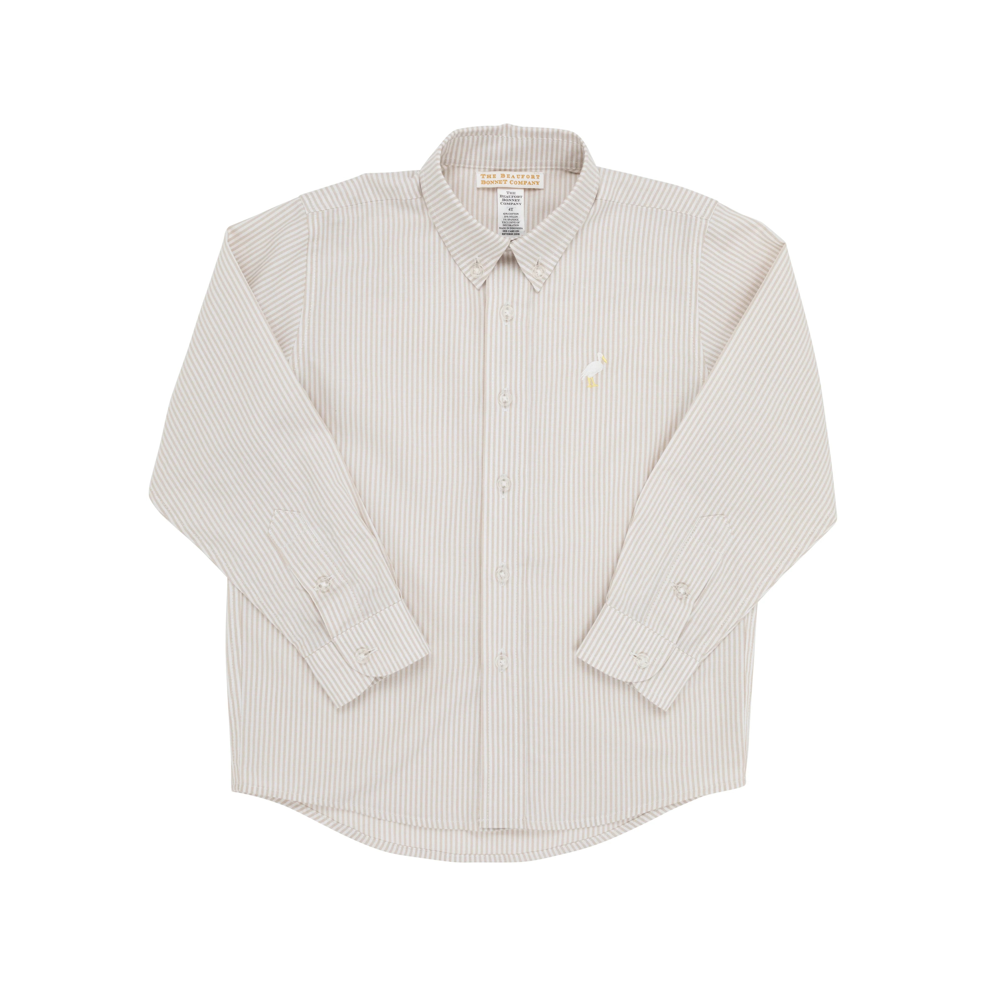 Dean's List Dress Shirt - Keeneland Khaki Stripe