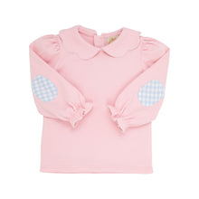 Load image into Gallery viewer, Emma&#39;s Elbow Patch Top - Palm Beach Pink w/ Beale Street Blue Gingham
