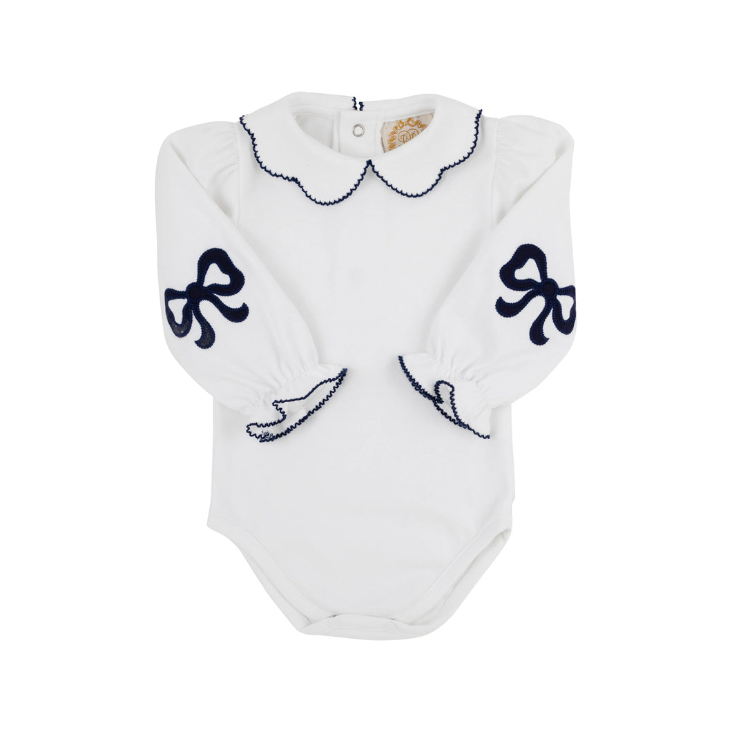 Emma's Elbow Patch Top - Worth Ave White w/ Nantucket Navy