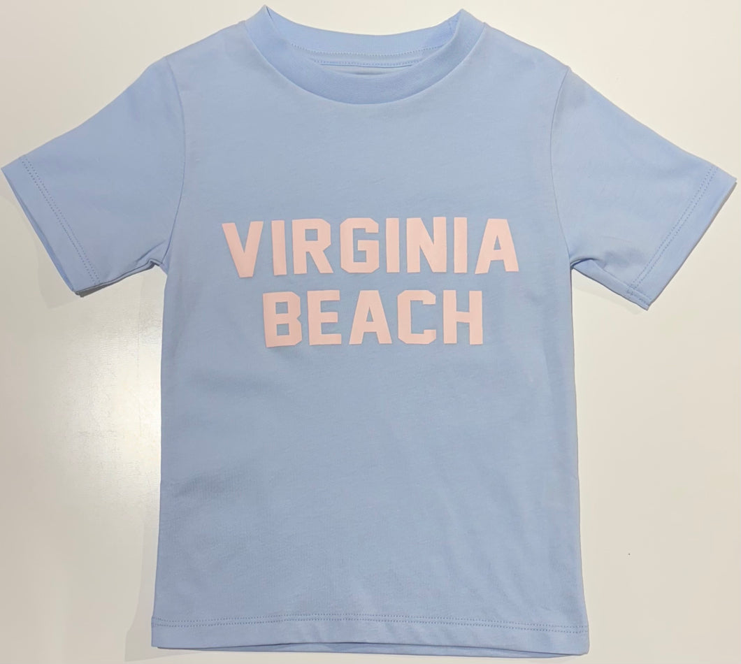 Sir Proper's City Hopper T-shirt - Virginia Beach - Beale Street Blue w/ Palm Beach Pink