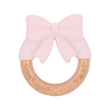 Load image into Gallery viewer, Teether - Wooden &amp; Silicone - Pink Bow or Yellow Duck
