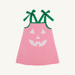 Happy Halloween Costume - Pumpkin - Hamptons Hot Pink Micro Dot w/ Kelly Green