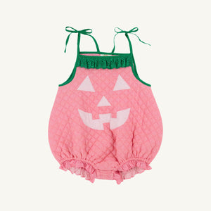 Happy Halloween Costume - Pumpkin - Hamptons Hot Pink Micro Dot w/ Kelly Green