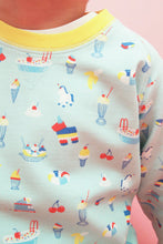 Load image into Gallery viewer, Cassidy Comfy Crewneck - Ice Cream Daydream (Blueberry Blue) w/ Nana Banana
