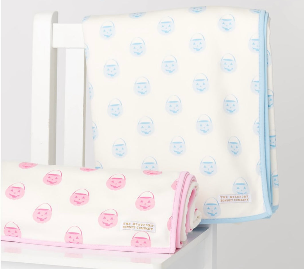 Silent Night Throw - Vintage-prep Pumpkin Pails - Buckhead Blue