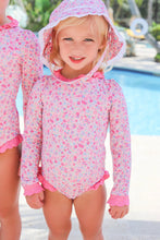 Load image into Gallery viewer, Beaufort Bucket Hat - Mableton Mini Floral w/ Worth Ave White Eyelet - Swim - UPF
