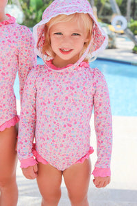Beaufort Bucket Hat - Mableton Mini Floral w/ Worth Ave White Eyelet - Swim - UPF