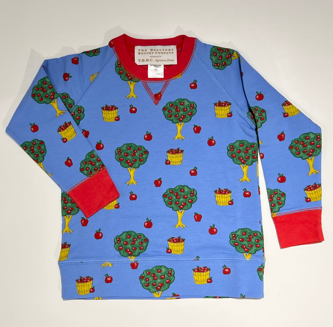 Cassidy Comfy Crewneck - John E. Appleseed (Blue) w/ Richmond Red