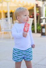 Load image into Gallery viewer, Tortola Swim Trunks - See Ya Later Alligator w/ Palm Beach Pink
