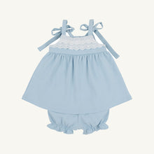 Load image into Gallery viewer, Idabelle Bloomer Set - Buckhead Blue w/ Worth Ave White - Pima
