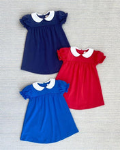 Load image into Gallery viewer, Holly Day Dress - Rockefeller Royal w/ White - Pima
