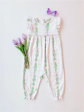 Load image into Gallery viewer, Leigh Ann Angel Sleeve Romper - Fincastle Floral w/ Palm Beach Pink - Sleeveless
