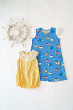 Load image into Gallery viewer, Polly Play Dress - Here Fishy Fishy - Sleeveless w/ Eyelet
