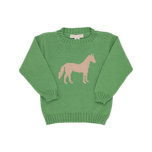 Isaac's Intarsia Sweater - Grenada Green w/ Horse