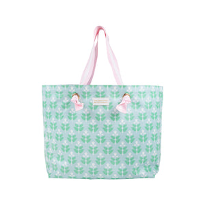 Isabelle Beach Bag - Hanover Hand Block w/ Palm Beach Pink
