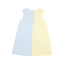 Load image into Gallery viewer, Kennedy Colorblock Jumper - Lake Worth Yellow &amp; Buckhead Blue Gingham - Woven
