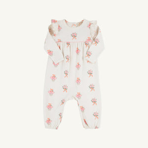 Leigh Ann Angel Sleeve Romper - Nonesuch Stems (Pearl) - Long Sleeve
