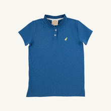 Load image into Gallery viewer, Little Miss Prim &amp; Proper Polo - Wood Boat Blue w/ Seaside Sunny Yellow
