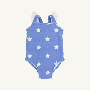 Long Bay Bathing Suit - North Sea Stars w/ Worth Ave White