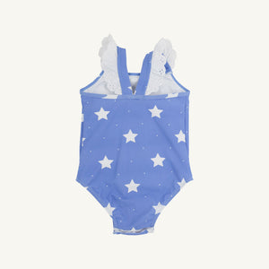 Long Bay Bathing Suit - North Sea Stars w/ Worth Ave White