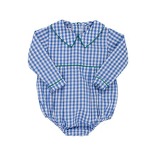 Load image into Gallery viewer, Bradford Bubble - Barbados Blue Gingham w/ Kiawah Kelly Green - Long Sleeve - Woven
