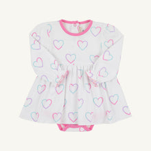 Load image into Gallery viewer, Daisy's Diaper Cover Dress - Have a Little Heart w/ Winter Park Pink - Long Sleeve
