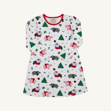 Load image into Gallery viewer, Penny's Play Dress - I Want a Hippopotamus w/ Richmond Red - Long Sleeve
