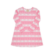 Load image into Gallery viewer, Polly Play Dress - Frosty Fairisle (Pink) - Long Sleeve
