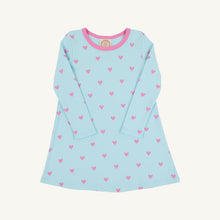 Load image into Gallery viewer, Polly Play Dress - Heart Eyes (Belhaven Blue) w/ Winter Park Pink - Long Sleeve - Heavy Knit
