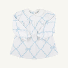 Load image into Gallery viewer, Holly Day Dress - Buckhead Blue Belle Meade Bow w/ White - Long Sleeves
