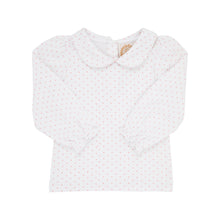 Load image into Gallery viewer, Maude&#39;s Peter Pan Collar Shirt - Sandpearl Pink Microdot - Long Sleeve - Pima
