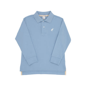 Prim & Proper Polo - Barrington Blue w/ Worth Ave White - Long Sleeve