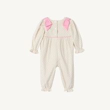 Load image into Gallery viewer, Ryleigh Romper - Palmetto Pearl w/ Richmond Red Microdots - Corduroy - Long Sleeve
