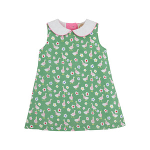 Luanne's Lunch Dress - Darling Ducks w/ Hamptons Hot Pink