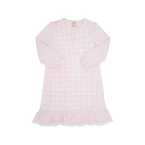 Marnie Morning Gown - Palm Beach Pink Gingham - Long Sleeve