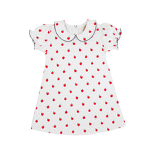 Load image into Gallery viewer, Maude&#39;s Peter Pan Collar Dress - Egerton Apples w/ Nantucket Navy
