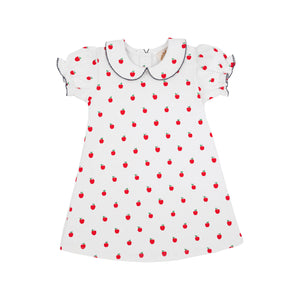 Maude's Peter Pan Collar Dress - Egerton Apples w/ Nantucket Navy