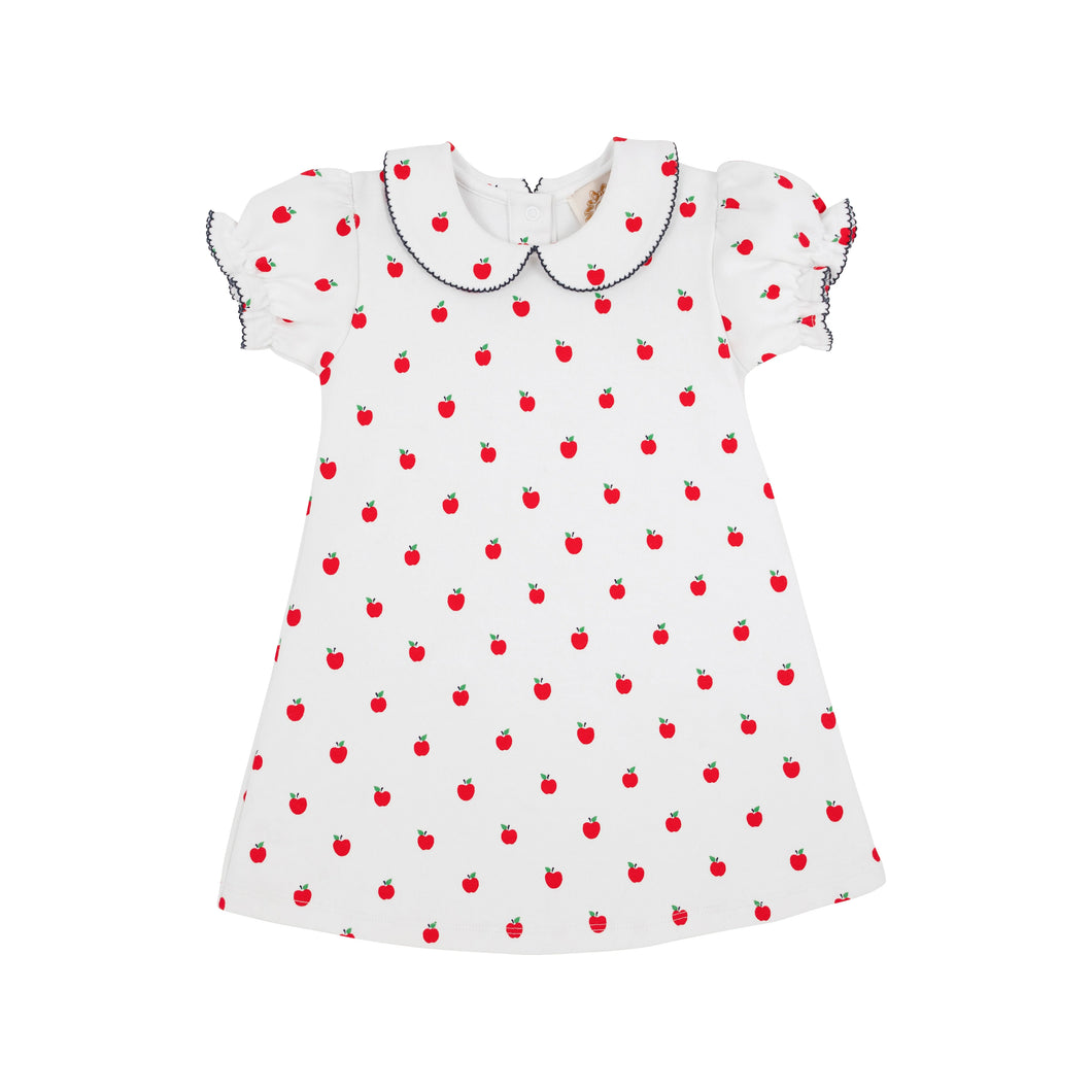 Maude's Peter Pan Collar Dress - Egerton Apples w/ Nantucket Navy