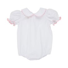 Load image into Gallery viewer, Maude&#39;s Peter Pan Collar Shirt - Worth Ave White w/ Palm Beach Pink Ric Rac - Short Sleeve
