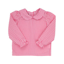 Load image into Gallery viewer, Maude&#39;s Peter Pan Collar Shirt - Hamptons Hot Pink Gingham - Long Sleeve
