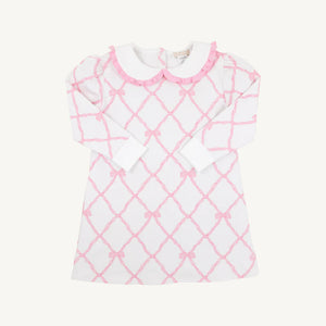 Maude's Ruffle Cassidy Crewneck Dress - Belle Meade Bow w/ Pier Party Pink