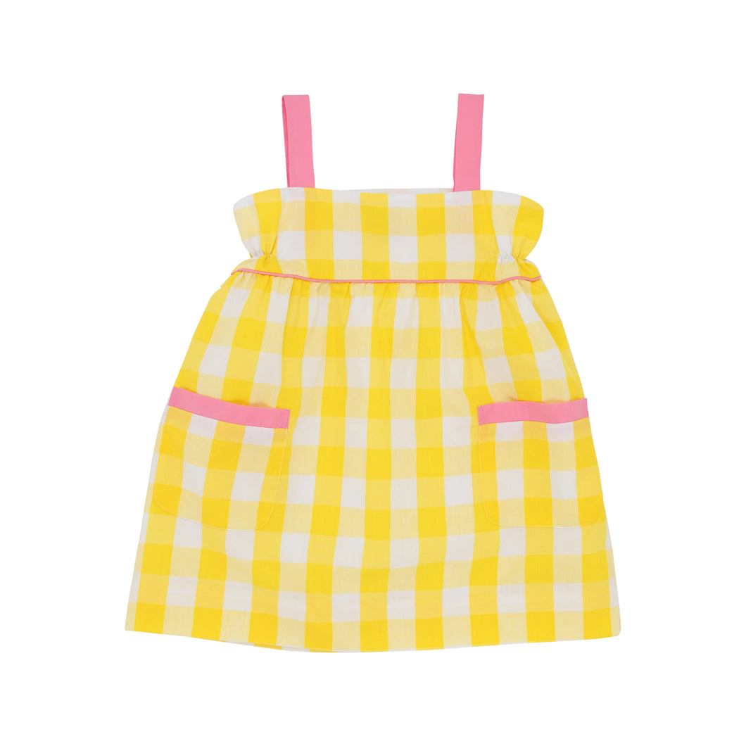 Millie Day Dress - Seaside Sunny Yellow Chattanooga Check w/ Hamptons Hot Pink - Woven
