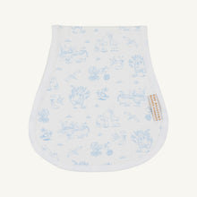 Load image into Gallery viewer, Oopsie Daisy Burp Cloth - Sir Proper's Sweet Arrival w/ Beale Street Blue
