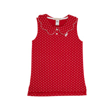 Load image into Gallery viewer, Paige&#39;s Playful Polo - Richmond Red w/ Worth Ave White Microdot

