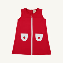 Load image into Gallery viewer, Peggy's Pocket Dress - Richmond Red w/ White - Strawberries
