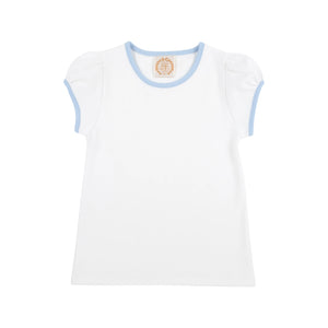 Penny's Play Shirt - Worth Ave White w/ Beale Street Blue - Short Sleeve - Heavy Knit