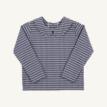 Load image into Gallery viewer, Peter Pan Collar Shirt - Navy Grove Gingham - Long Sleeve - Woven
