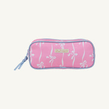 Load image into Gallery viewer, Peyton Pencil Pouch - Bell Court Bows (Hot Pink) w/ Beale Street Blue
