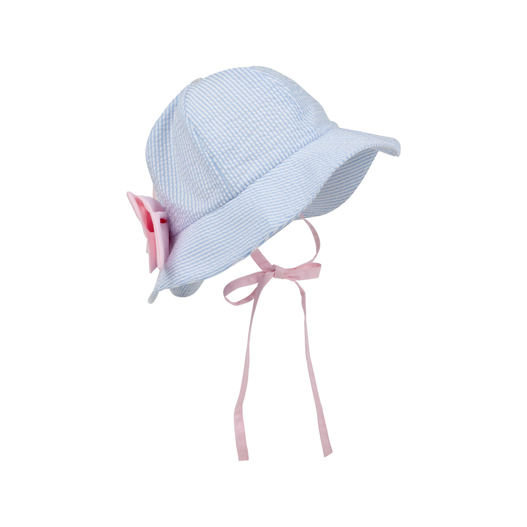 Pippa Petal Hat - Breakers Blue Seersucker w/ Palm Beach Pink