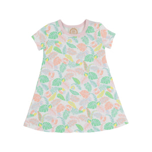 Polly Play Dress - Happy in Harbour Island w/ Palm Beach Pink - Short Sleeve